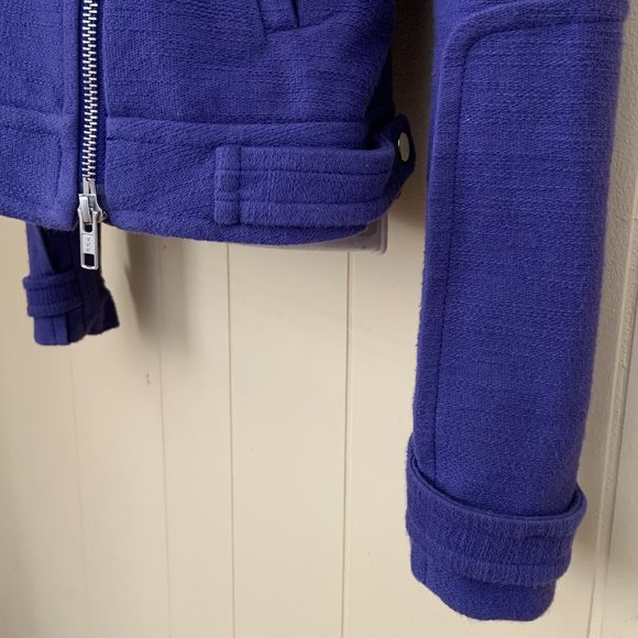 TRACY REESE WOMENS PURPLE SOFT COTTON BLEND JACKET COAT W/PADDED ARMS - SIZE P - Picture 3 of 8